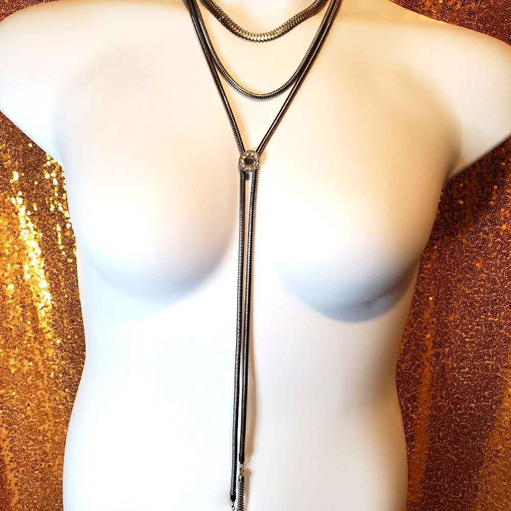 Vintage Silver Lariat-style Necklace